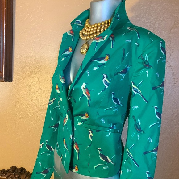 ModCloth Bird Print Button Blazer.  Sz M - Picture 2 of 6